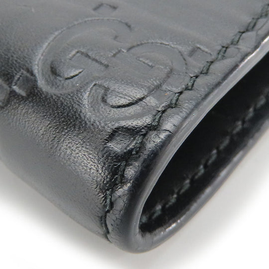 GUCCI Bifold Wallet 406925 Sima leather black Women Used Authentic