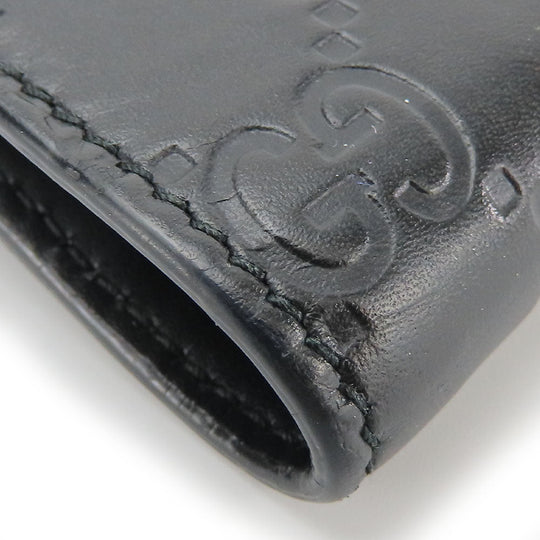GUCCI Bifold Wallet 406925 Sima leather black Women Used Authentic