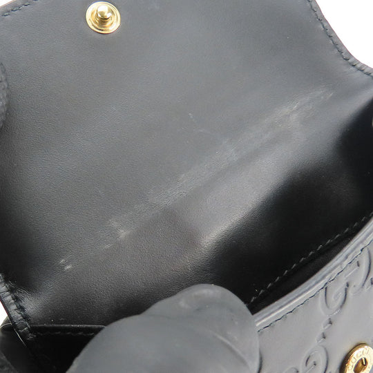 GUCCI Bifold Wallet 406925 Sima leather black Women Used Authentic