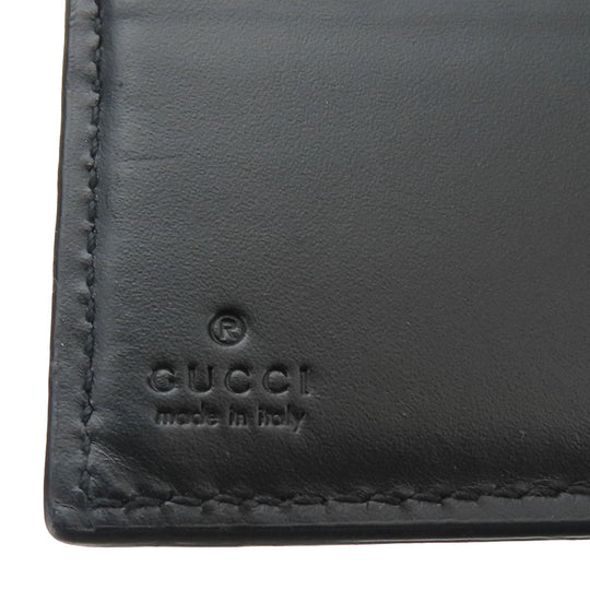 GUCCI Bifold Wallet 406925 Sima leather black Women Used Authentic