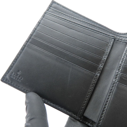 GUCCI Bifold Wallet 406925 Sima leather black Women Used Authentic