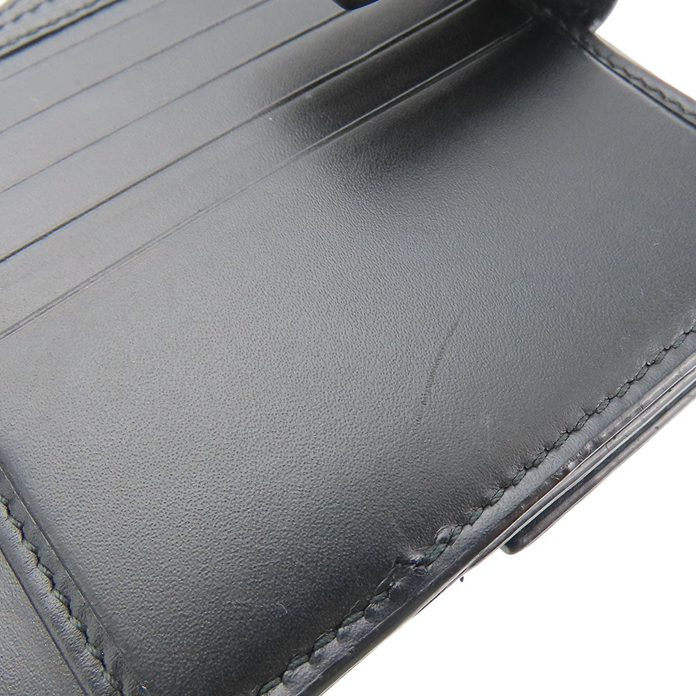 GUCCI Bifold Wallet 406925 Sima leather black Women Used Authentic