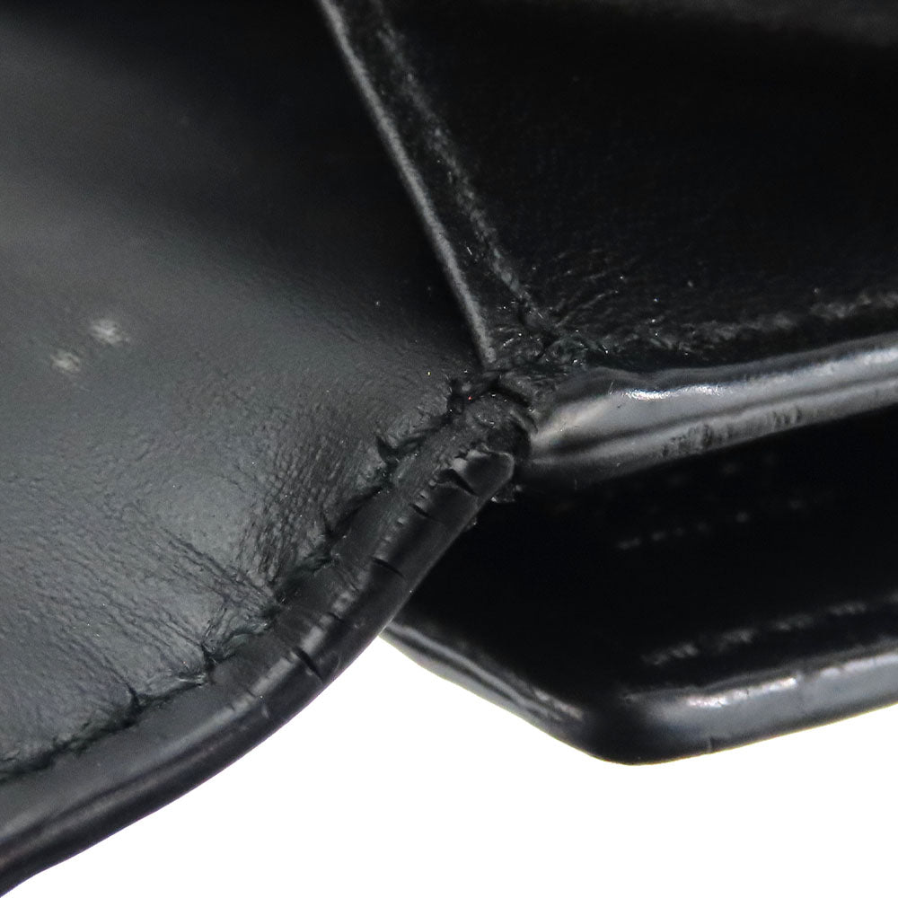 GUCCI Bifold Wallet 406925 Sima leather black Women Used Authentic