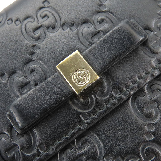 GUCCI Bifold Wallet 406925 Sima leather black Women Used Authentic