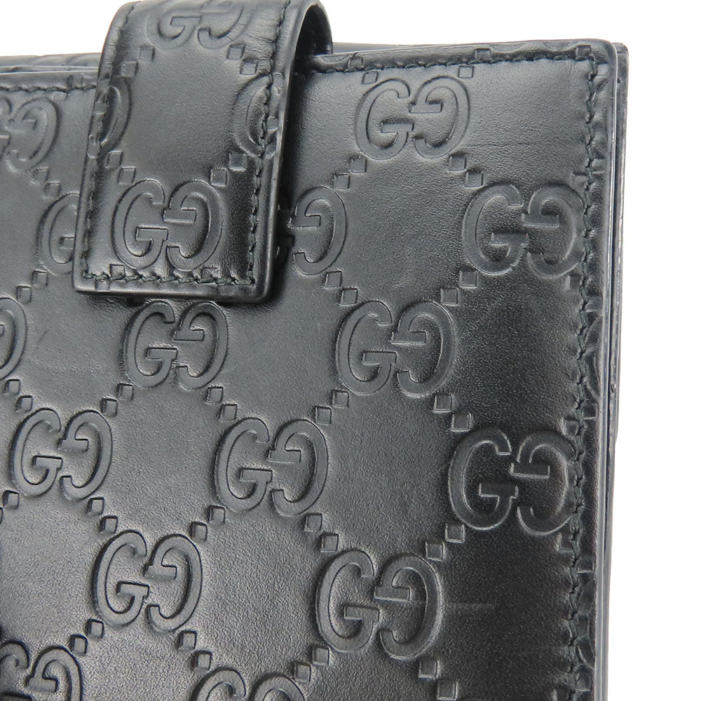 GUCCI Bifold Wallet 406925 Sima leather black Women Used Authentic