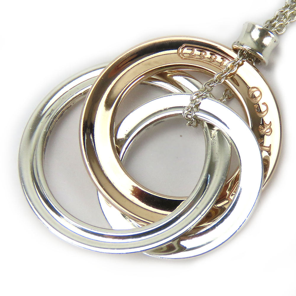 TIFFANY&Co. Necklace Silver925, Rubedo Metal Silver 1837 Interlocking circle Women Used Authentic