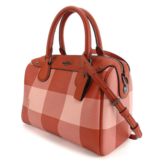 COACH Handbag F26146 leather pink Mini Boston Women Used Authentic