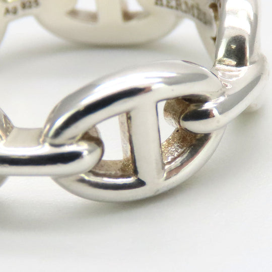 HERMES Ring H109507B Silver925 Silver Anchene Chene Dunkle Women Used Authentic