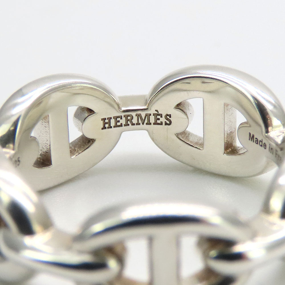 HERMES Ring H109507B Silver925 Silver Anchene Chene Dunkle Women Used Authentic