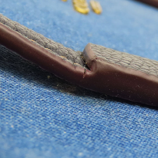 COACH Tote Bag 28898 Denim, Leather Navy Women Used Authentic