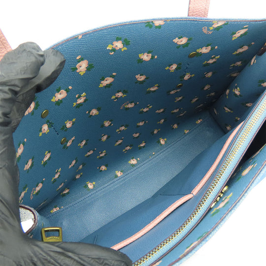 COACH Tote Bag 28898 Denim, Leather Navy Women Used Authentic