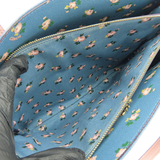 COACH Tote Bag 28898 Denim, Leather Navy Women Used Authentic