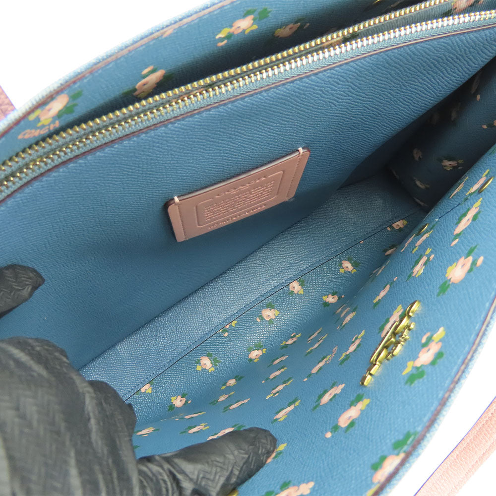 COACH Tote Bag 28898 Denim, Leather Navy Women Used Authentic