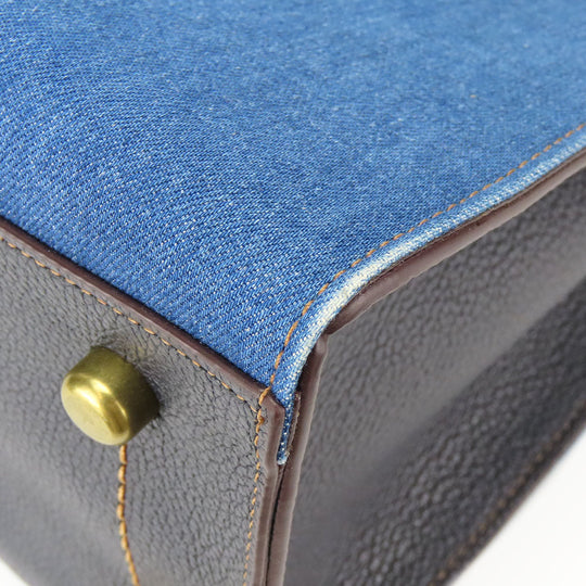 COACH Tote Bag 28898 Denim, Leather Navy Women Used Authentic