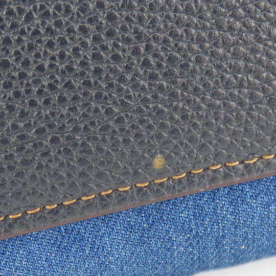 COACH Tote Bag 28898 Denim, Leather Navy Women Used Authentic