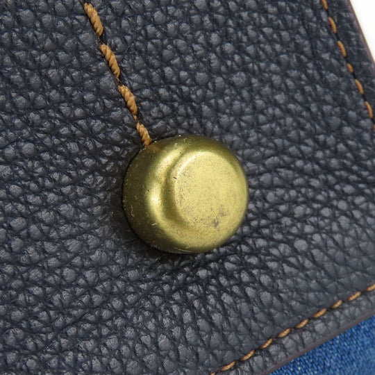 COACH Tote Bag 28898 Denim, Leather Navy Women Used Authentic