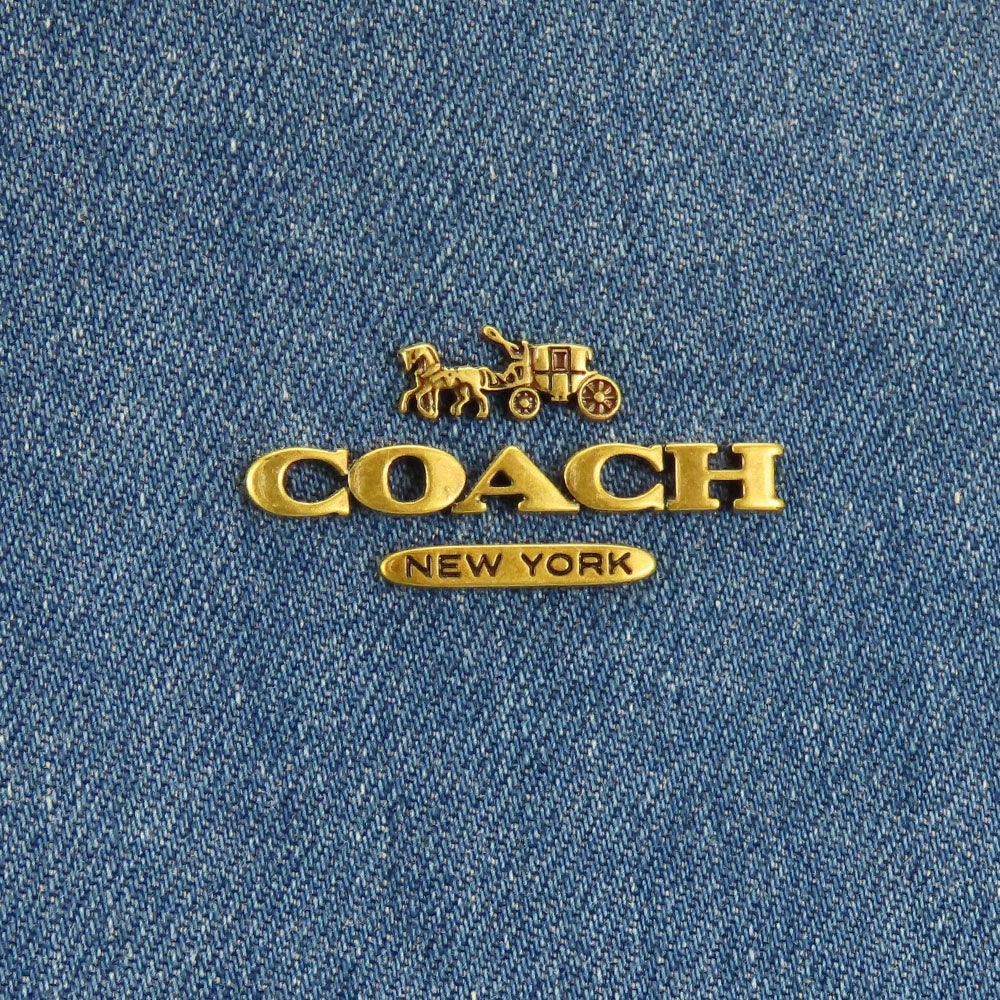 COACH Tote Bag 28898 Denim, Leather Navy Women Used Authentic