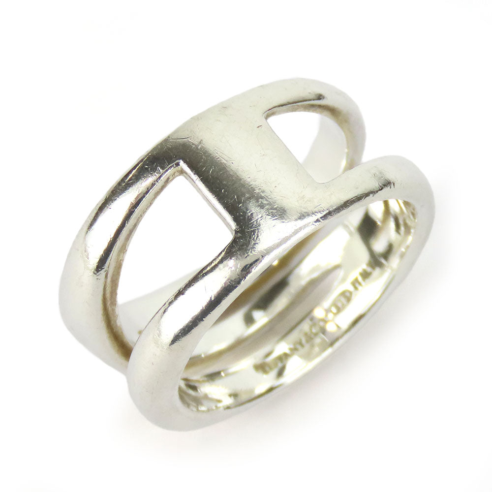 TIFFANY&Co. Ring Silver925 Silver Diagonal Women Used Authentic