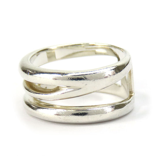 TIFFANY&Co. Ring Silver925 Silver Diagonal Women Used Authentic