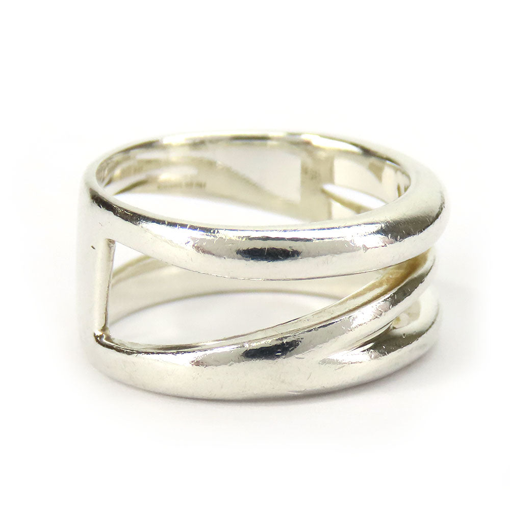 TIFFANY&Co. Ring Silver925 Silver Diagonal Women Used Authentic