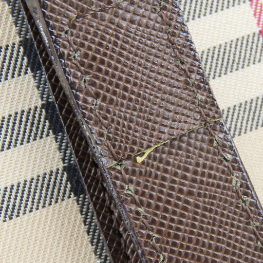 BURBERRY Tote Bag Canvas, Leather Brown Women Used Authentic