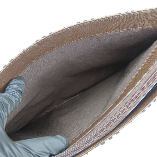 BURBERRY Tote Bag Canvas, Leather Brown Women Used Authentic