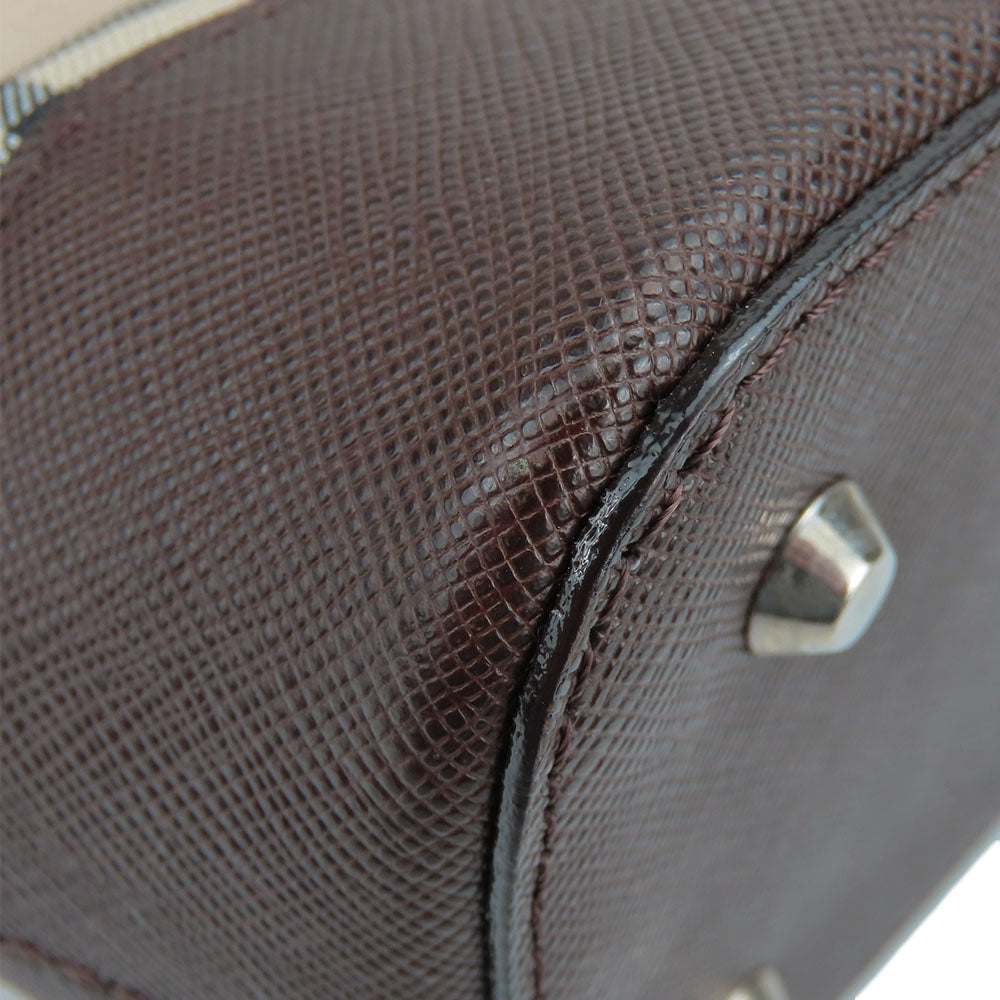 BURBERRY Tote Bag Canvas, Leather Brown Women Used Authentic