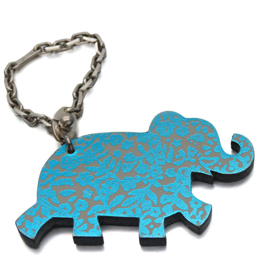 HERMES Bag charm Silver925 , Leather blue Women Used Authentic