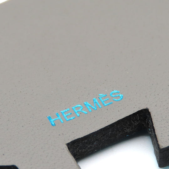 HERMES Bag charm Silver925 , Leather blue Women Used Authentic