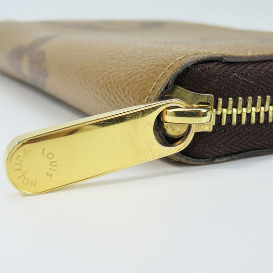 LOUIS VUITTON Long Wallet Purse M69353 monogram giant reverse Brown Zippy wallet Women Used Authentic