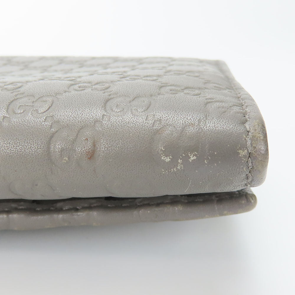 GUCCI Long Wallet Purse 449396 Sima leather Gray type Women Used Authentic