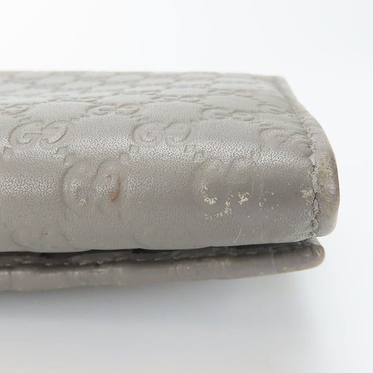 GUCCI Long Wallet Purse 449396 Sima leather Gray type Women Used Authentic