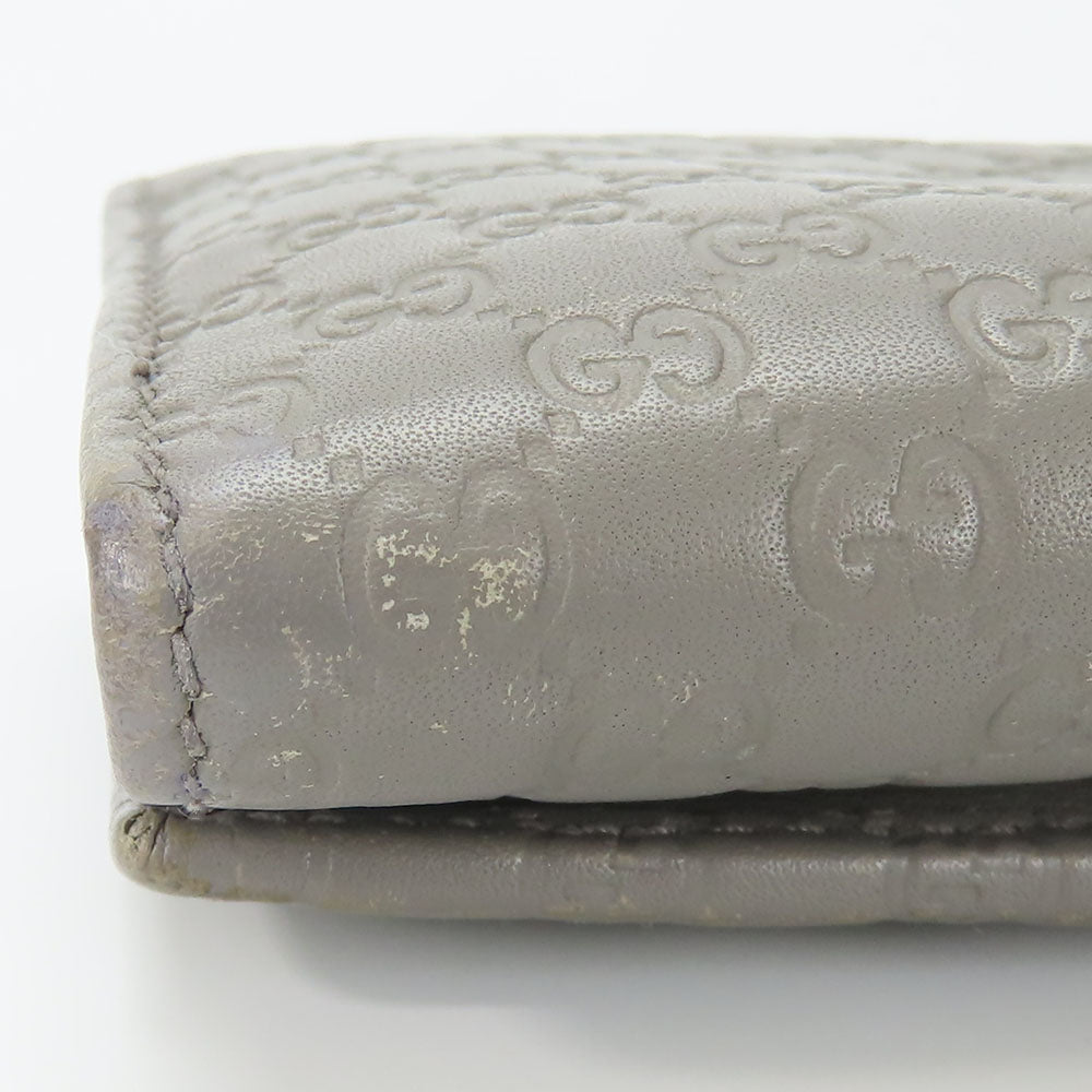 GUCCI Long Wallet Purse 449396 Sima leather Gray type Women Used Authentic