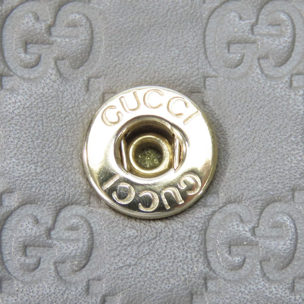 GUCCI Long Wallet Purse 449396 Sima leather Gray type Women Used Authentic