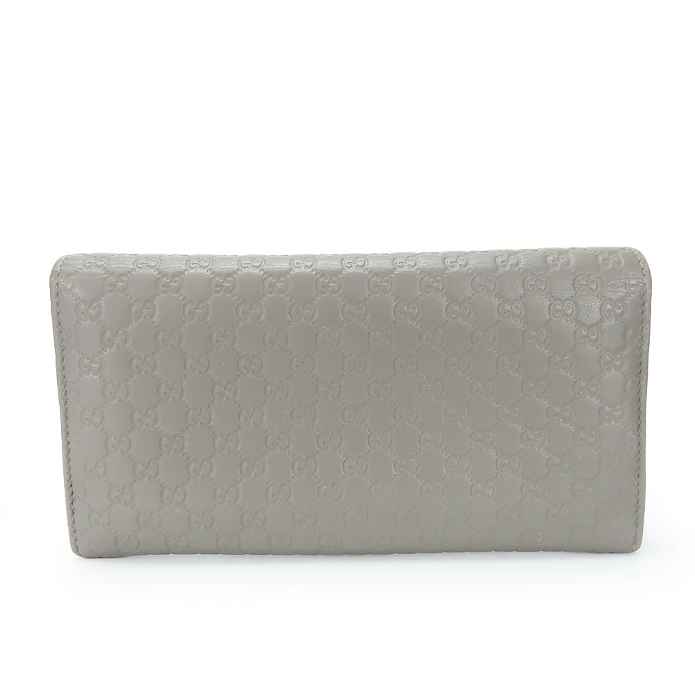 GUCCI Long Wallet Purse 449396 Sima leather Gray type Women Used Authentic