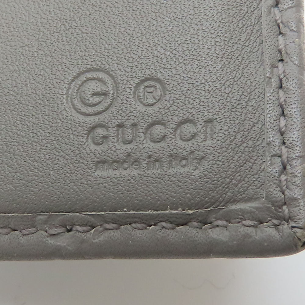 GUCCI Long Wallet Purse 449396 Sima leather Gray type Women Used Authentic