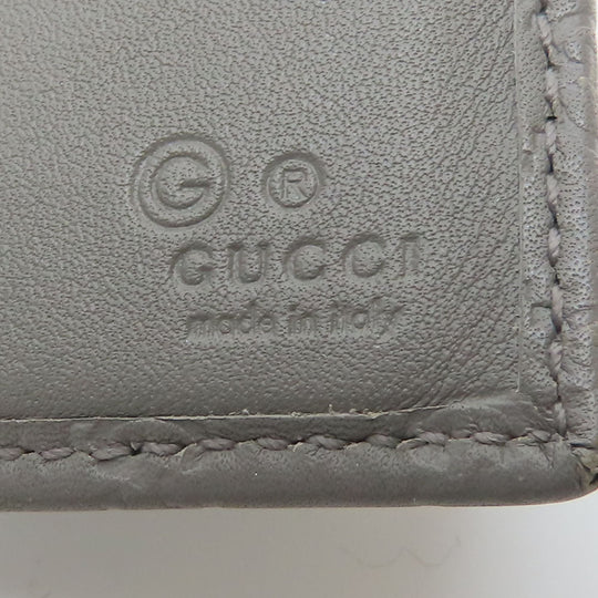 GUCCI Long Wallet Purse 449396 Sima leather Gray type Women Used Authentic