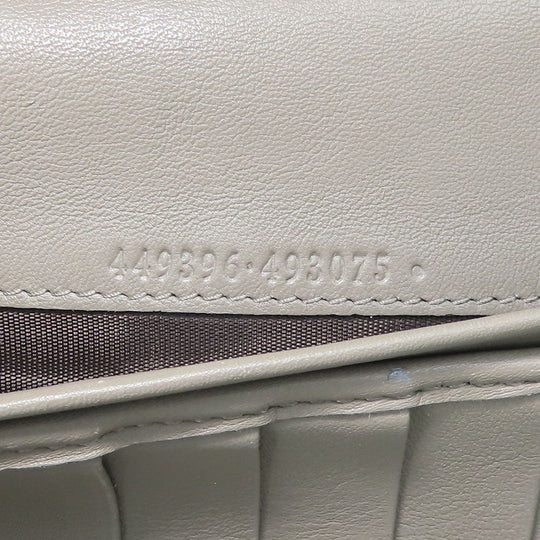 GUCCI Long Wallet Purse 449396 Sima leather Gray type Women Used Authentic