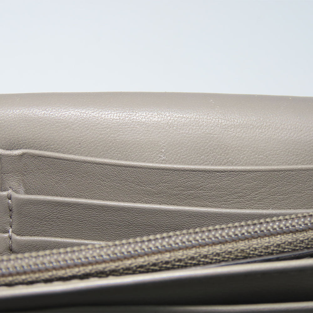 GUCCI Long Wallet Purse 449396 Sima leather Gray type Women Used Authentic