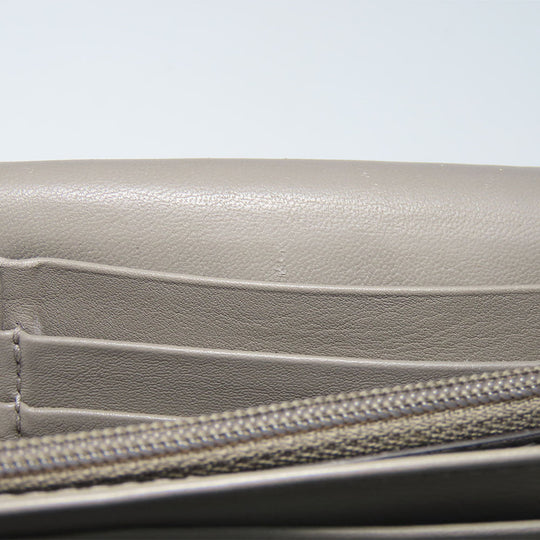 GUCCI Long Wallet Purse 449396 Sima leather Gray type Women Used Authentic