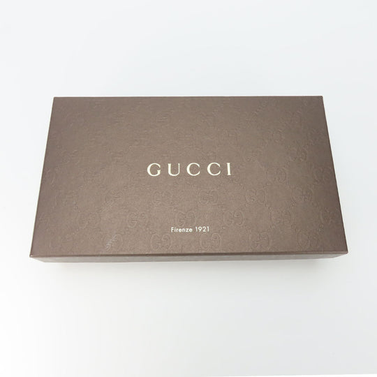 GUCCI Long Wallet Purse 449396 Sima leather Gray type Women Used Authentic