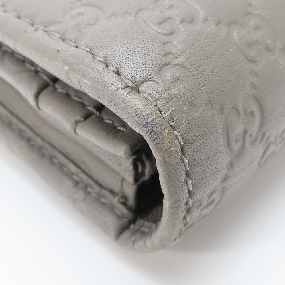 GUCCI Long Wallet Purse 449396 Sima leather Gray type Women Used Authentic