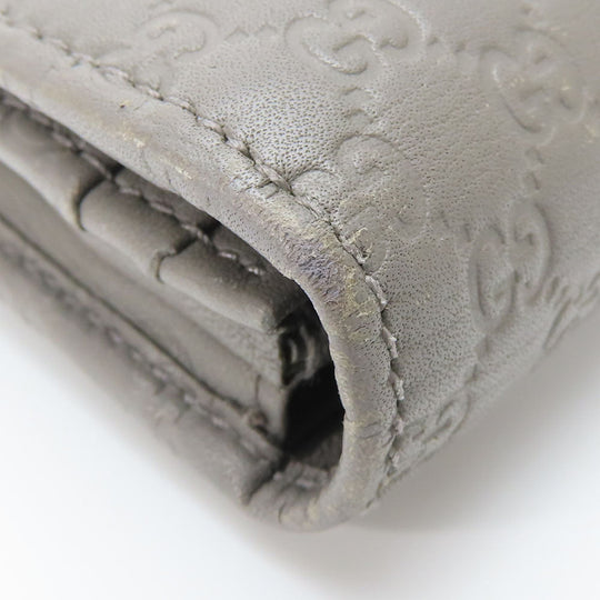 GUCCI Long Wallet Purse 449396 Sima leather Gray type Women Used Authentic