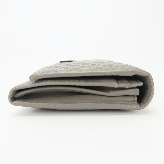 GUCCI Long Wallet Purse 449396 Sima leather Gray type Women Used Authentic