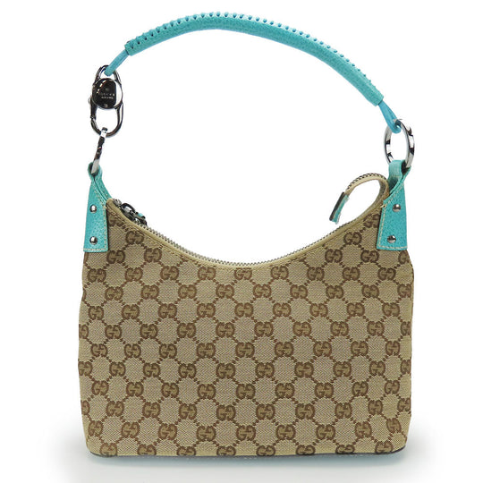 GUCCI Shoulder Bag 115002 GG canvas, leather blue Women Used Authentic