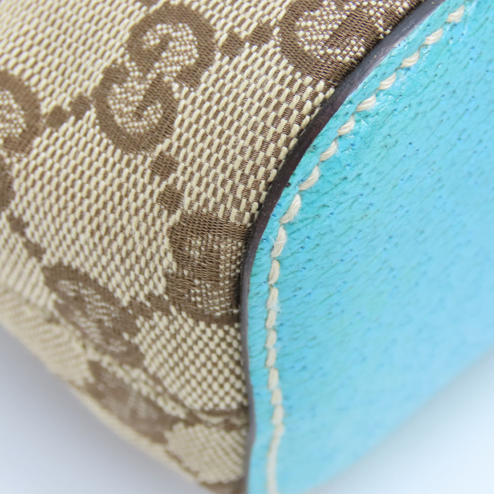 GUCCI Shoulder Bag 115002 GG canvas, leather blue Women Used Authentic