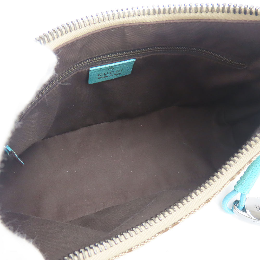 GUCCI Shoulder Bag 115002 GG canvas, leather blue Women Used Authentic