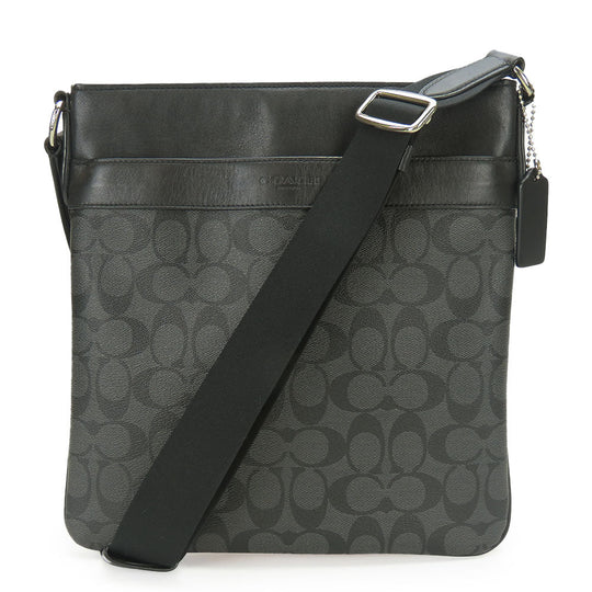 COACH Shoulder Bag F54781 PVC, Leather black Signature mens Used Authentic