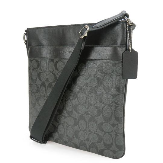 COACH Shoulder Bag F54781 PVC, Leather black Signature mens Used Authentic