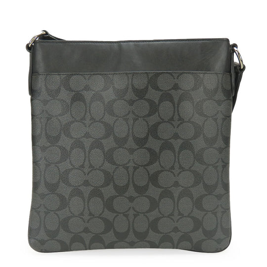 COACH Shoulder Bag F54781 PVC, Leather black Signature mens Used Authentic